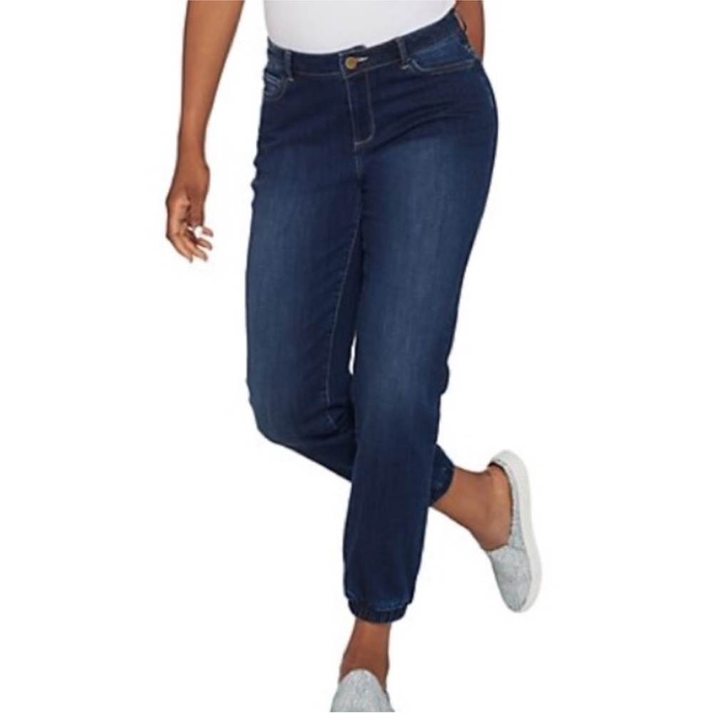 LOGO by Lori Goldstein Boyfriend Jogger Jeans Stretchy‎ Comfort Women’s Size 10